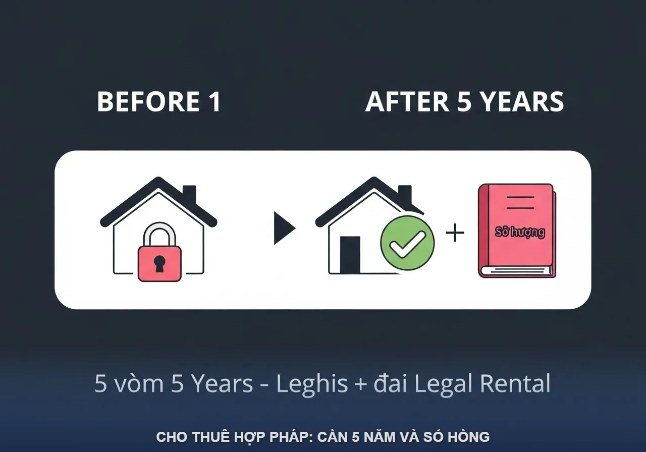 CHO THUÊ HỢP PHÁP: CẦN 5 NĂM VÀ SỔ HỒNG CHO THUÊ HỢP PHÁP: CẦN 5 NĂM VÀ SỔ HỒNG