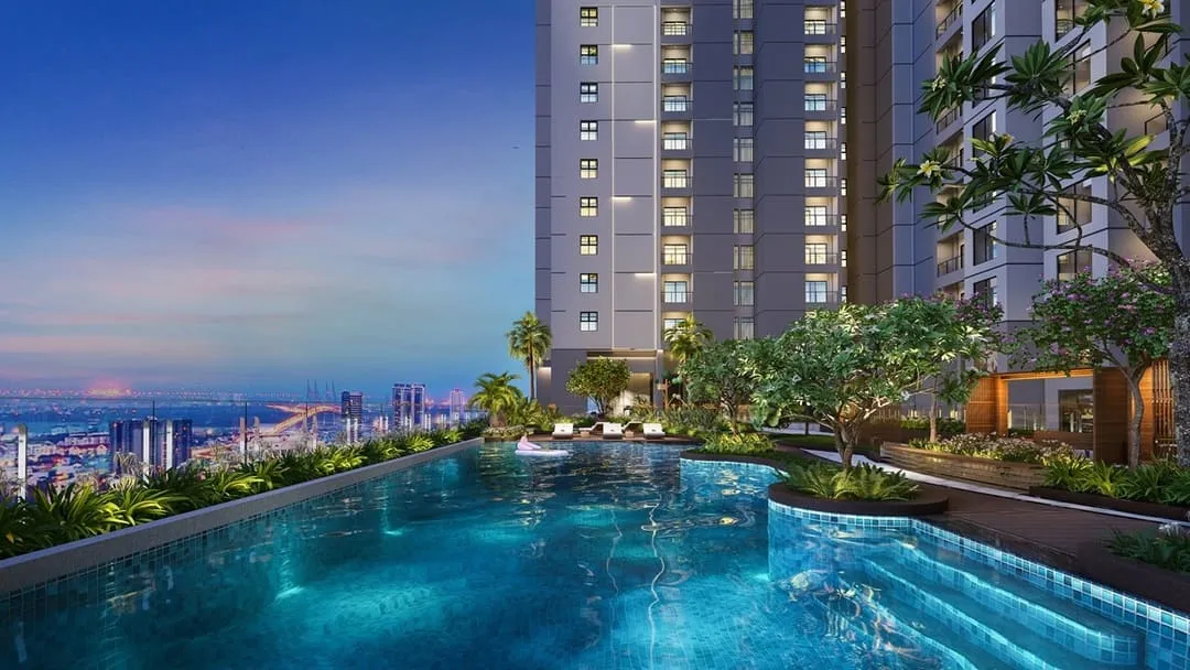 Khuôn viên cây xanh và tiện ích nội khu tại nhà ở xã hội Vĩnh Hưng, mang lại không gian sống trong lành.