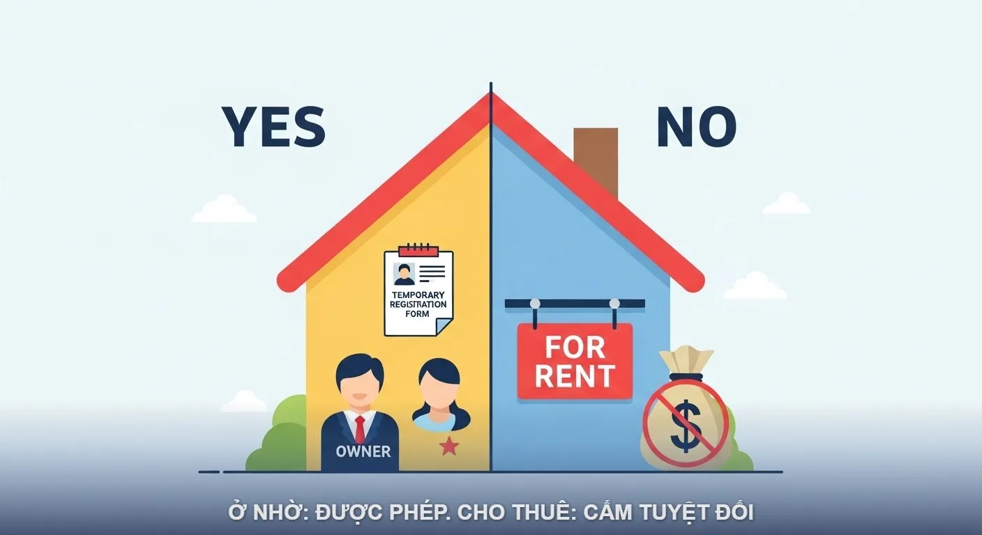 NOXH có thể ở nhờ, không thể cho thuê