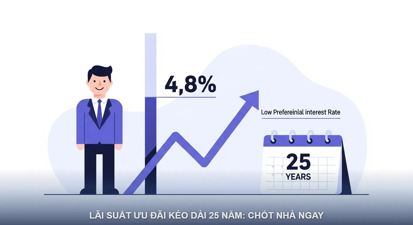 Lãi suất ưu đãi 2025 - 4,8% Lãi suất ưu đãi 2025 - 4,8%
