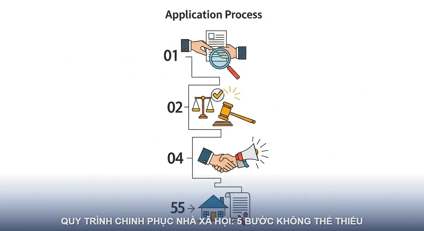 Quy trình chinh phục nhà ở xã hội 5 bước không thể thiếu Quy trình chinh phục nhà ở xã hội 5 bước không thể thiếu